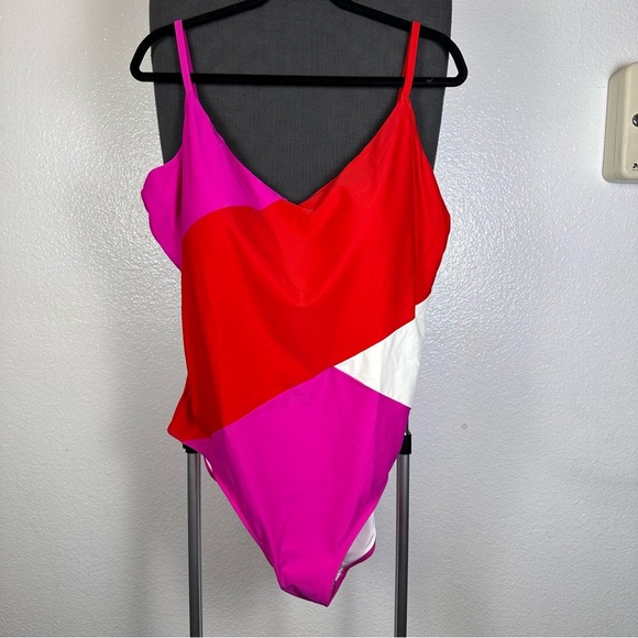 Summersalt Women’s The Marina One Piece in Red, Pink, and White Swimsuit Size 22 - Picture 1 of 6